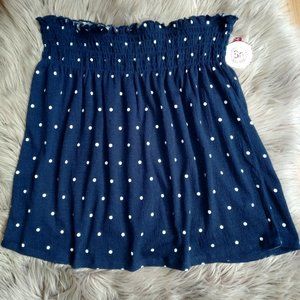 🔴 CLEARANCE 6/$20 Blue and white polka dot skirt 1x